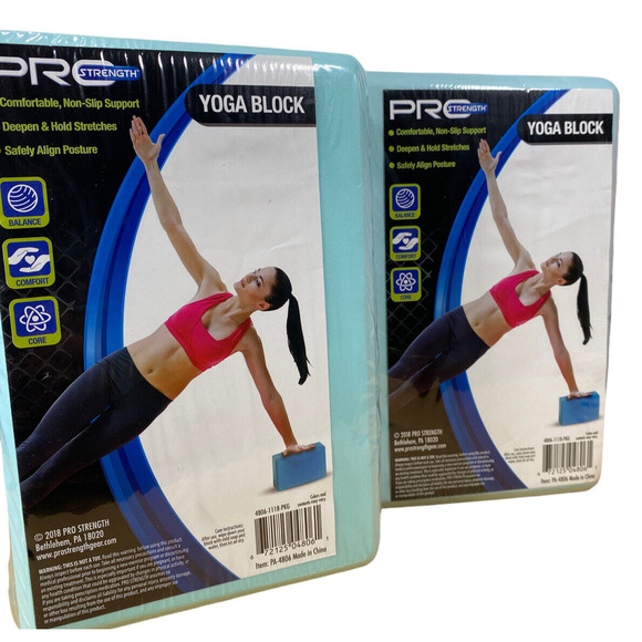 Pro Strength Yoga Block Comfortable, 2-Non- Slip Support Deepen & Hold Stretches - Picture 1 of 7